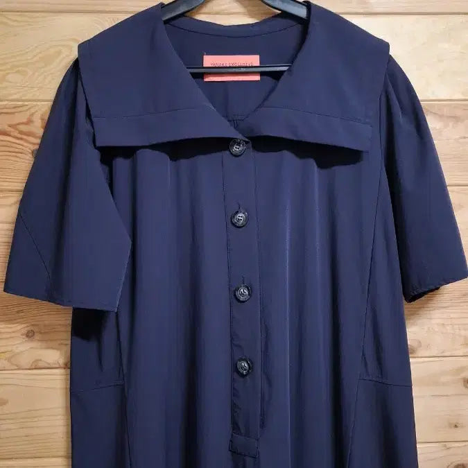 [BUNJANG] VANAKE Big Collar Long Dress Deep Navy / VANAKE 바스락 빅카라 롱원피스