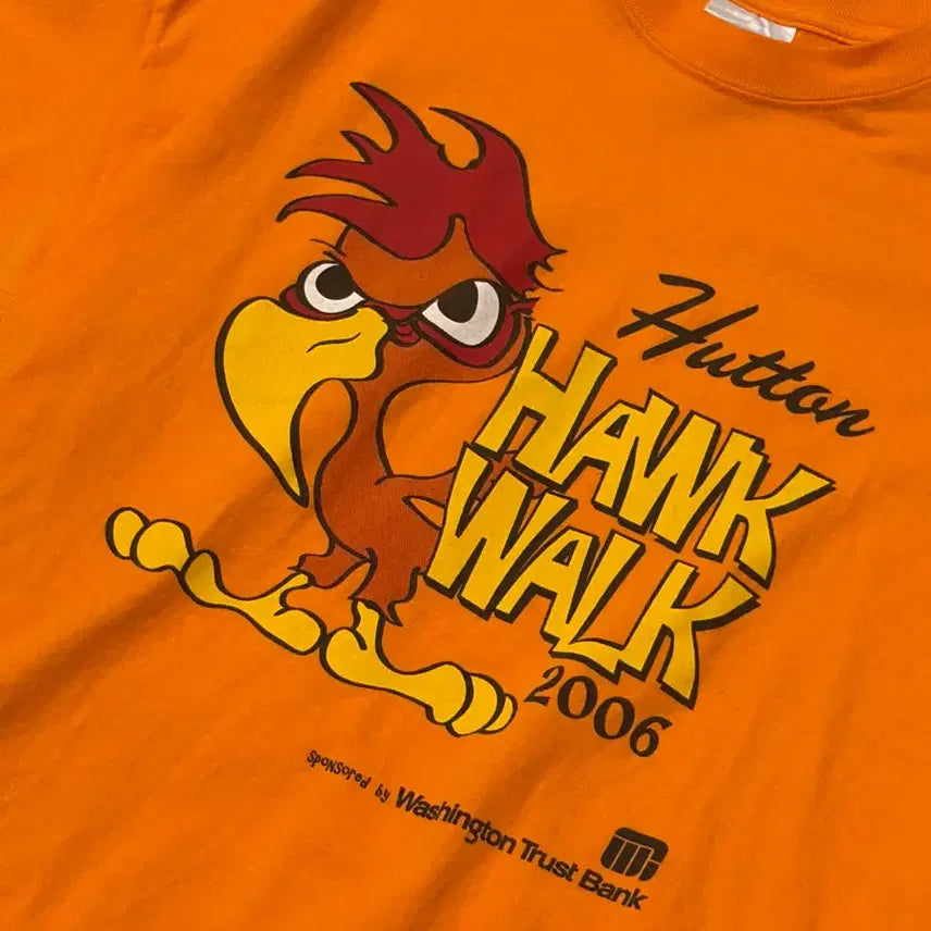 [BUNJANG] Hutton Hawk Walk 2006 Vintage T-Shirt Orange / 00s Vintage Hutton Hawk Walk 오렌지 반팔 티셔츠