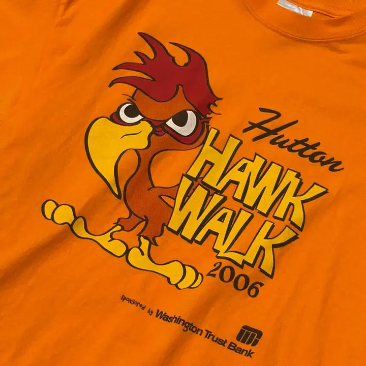 [BUNJANG] Hutton Hawk Walk 2006 Vintage T-Shirt Orange / 00s Vintage Hutton Hawk Walk 오렌지 반팔 티셔츠