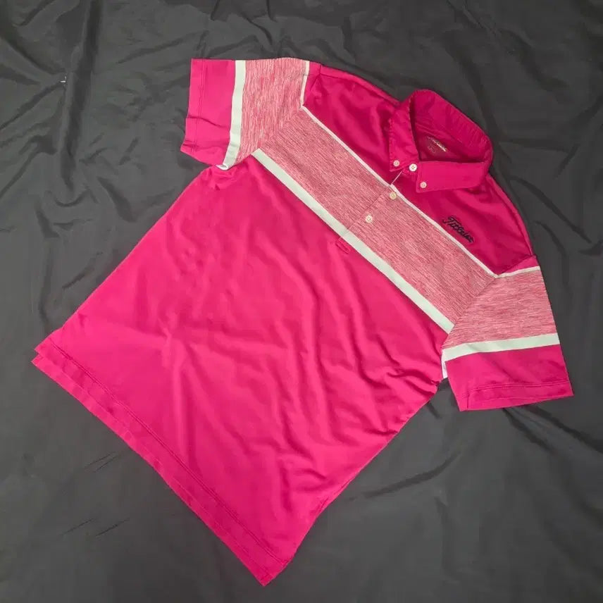 [BUNJANG] Titleist Golfwear Pink Short-Sleeve Polo Shirt L / 타이틀리스트 골프웨어 반팔 카라티 핑크 L  (2번)