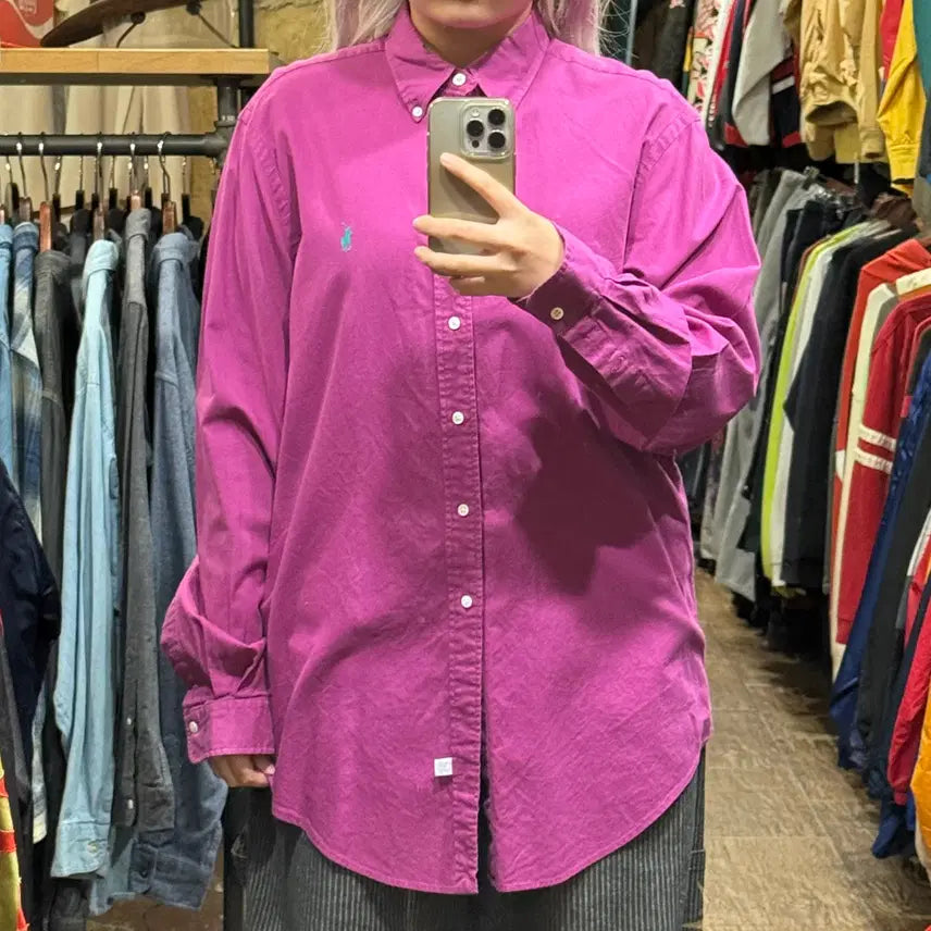 [BUNJANG] Polo Ralph Lauren Purple Long Sleeve Shirt XL / [HI] 폴로 랄프로렌 긴팔셔츠 퍼플