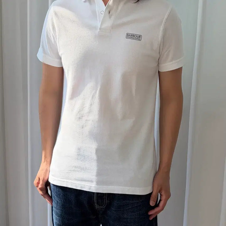[BUNJANG] Barbour International White Polo Shirt M / 바버 카라티