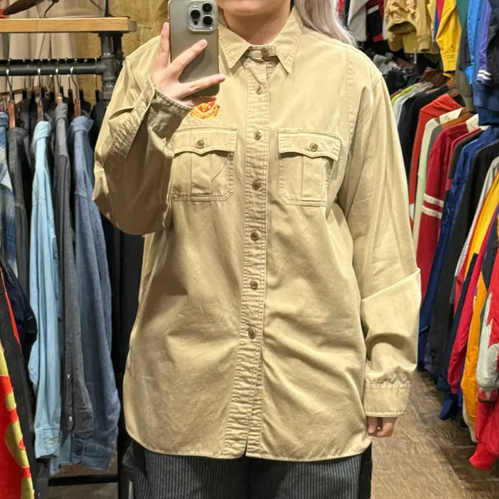 [BUNJANG] Polo Ralph Lauren Beige Long Sleeve Shirt / [HI] 폴로 랄프로렌 긴팔셔츠 베이지
