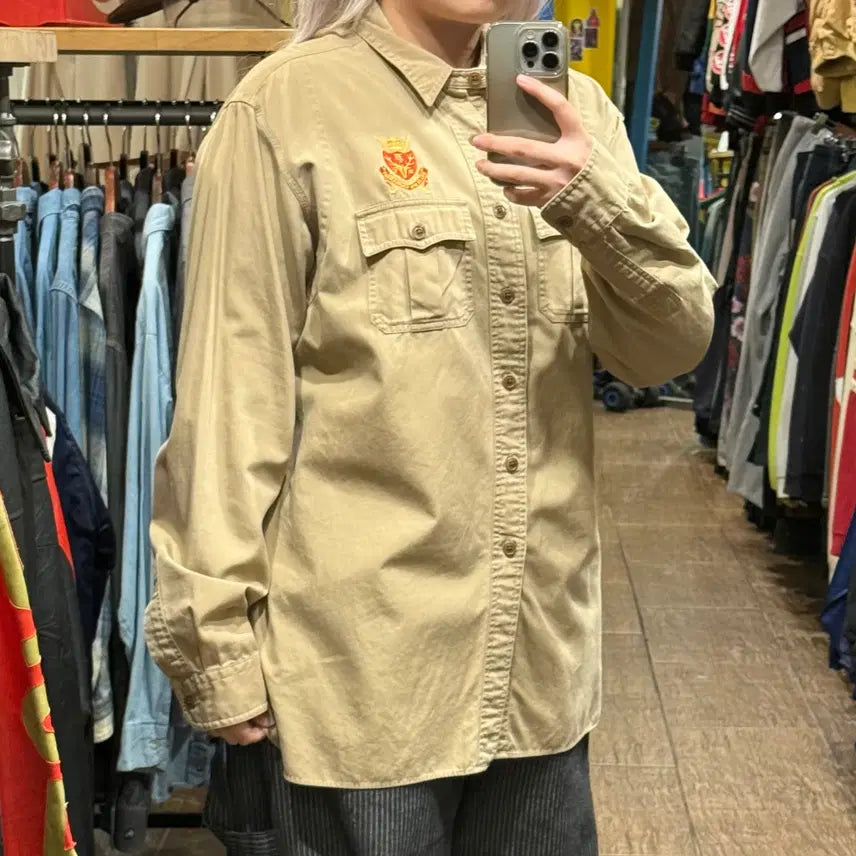 [BUNJANG] Polo Ralph Lauren Beige Long Sleeve Shirt / [HI] 폴로 랄프로렌 긴팔셔츠 베이지