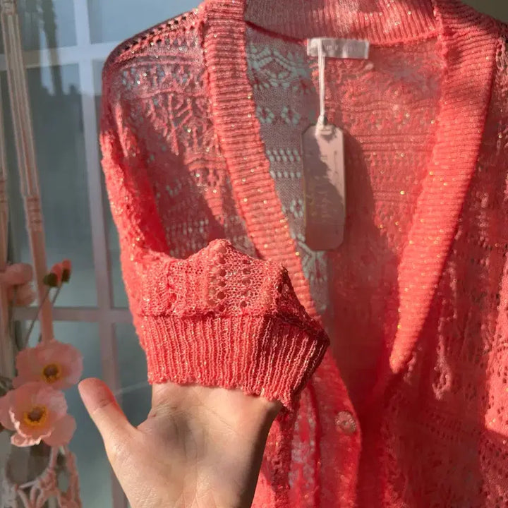 [BUNJANG] Prime Payton Coral Crochet Cardigan / [빈티지] 프라임페이튼 코랄 크로셰 가디건 -옷장정리