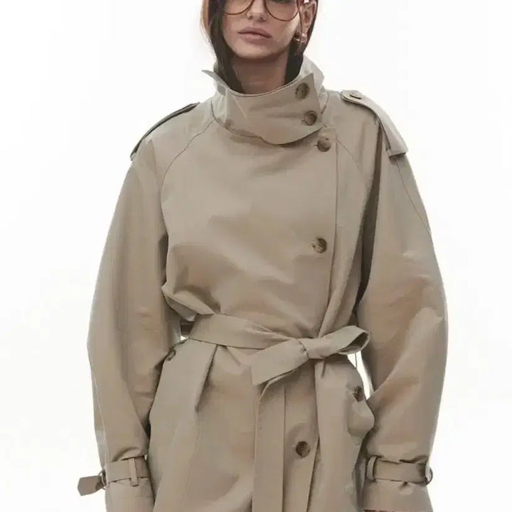 [BUNJANG] Project Wave Double Trench Half Coat / 프로젝트 웨이브의 더블 트렌치 하프 코트