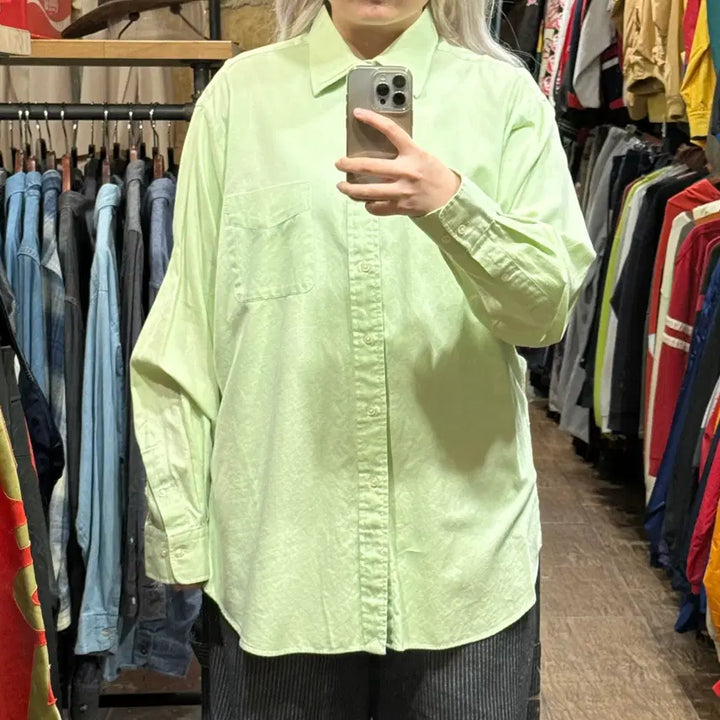[BUNJANG] Polo Ralph Lauren Long Sleeve Shirt Yellow Green / [HI] 폴로 랄프로렌 긴팔셔츠 옐로우 그린