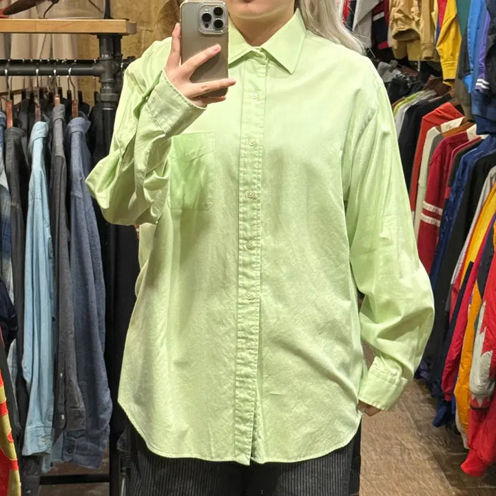 [BUNJANG] Polo Ralph Lauren Long Sleeve Shirt Yellow Green / [HI] 폴로 랄프로렌 긴팔셔츠 옐로우 그린