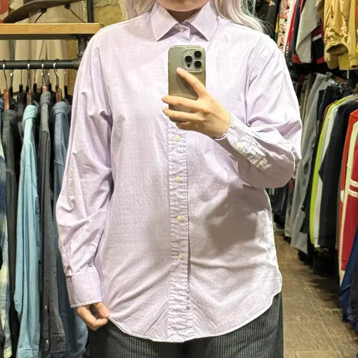 [BUNJANG] Polo Ralph Lauren Long Sleeve Check Shirt Lavender / [HI] 폴로 랄프로렌 긴팔셔츠 체크 라벤더