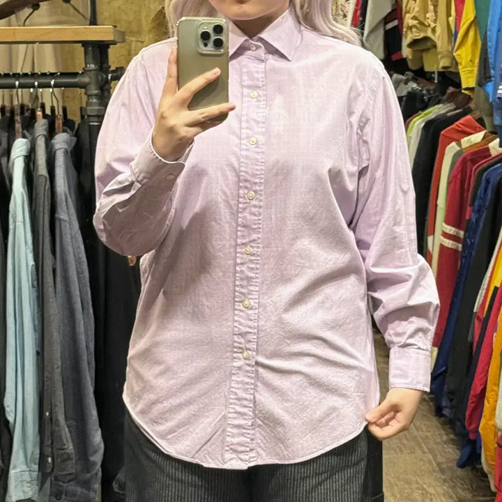 [BUNJANG] Polo Ralph Lauren Long Sleeve Check Shirt Lavender / [HI] 폴로 랄프로렌 긴팔셔츠 체크 라벤더