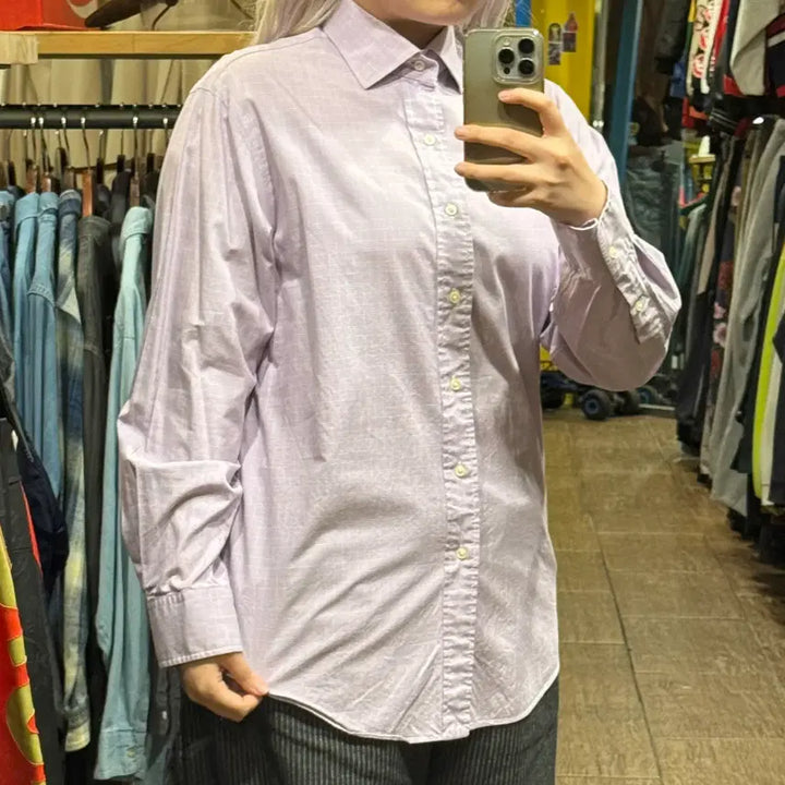 [BUNJANG] Polo Ralph Lauren Long Sleeve Check Shirt Lavender / [HI] 폴로 랄프로렌 긴팔셔츠 체크 라벤더