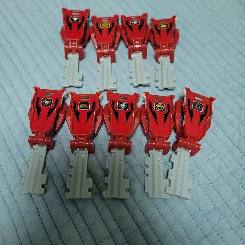 [BUNJANG] Red Power Ranger 9-Piece Figure Set / 레드 파워레인저 피규어 9개 세트