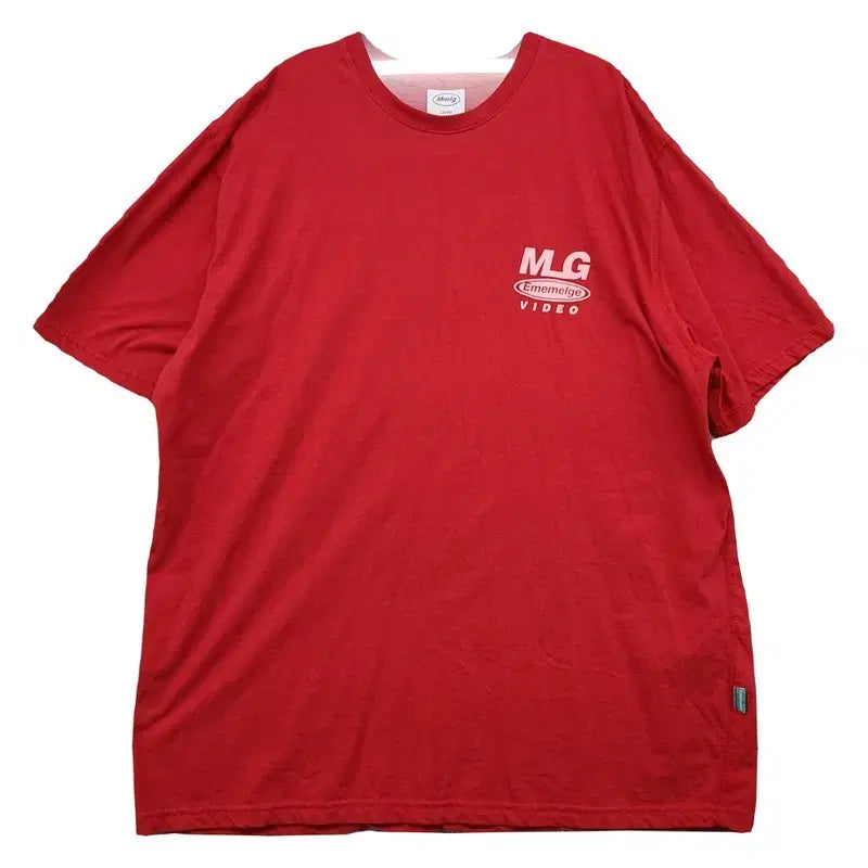 [BUNJANG] MMLG Logo Red Short Sleeve T-Shirt Large / MMLG 로고 레드 반팔티 LARGE