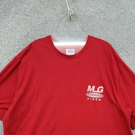 [BUNJANG] MMLG Logo Red Short Sleeve T-Shirt Large / MMLG 로고 레드 반팔티 LARGE