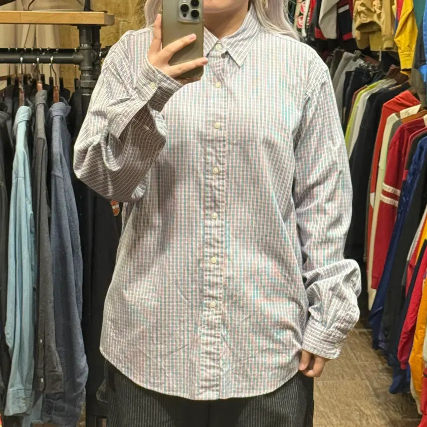 [BUNJANG] Polo Ralph Lauren Long Sleeve Check Shirt Green Orange / [HI] 폴로 랄프로렌 긴팔셔츠 체크 그린오렌지