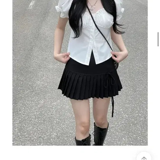 [BUNJANG] Pleated Ribbon Skirt / [새상품/2color] 플리츠 리본 스커트