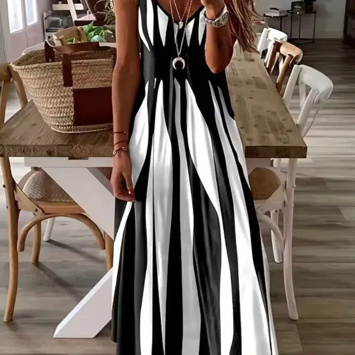 [BUNJANG] Modern Pattern Maxi Dress / 세련 맥시 원피스xl.새상품