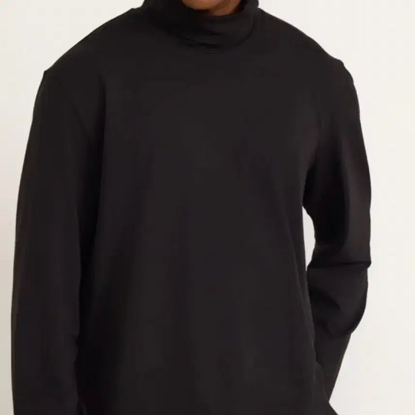 [BUNJANG] Black Turtleneck Long Sleeve T-Shirt / 블랙 목폴라 티셔츠
