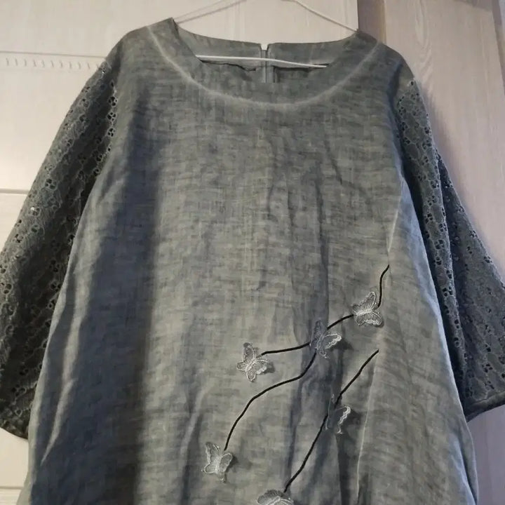[BUNJANG] Natural Dyeing Linen Long Dress / 천연염색 마 롱원피스