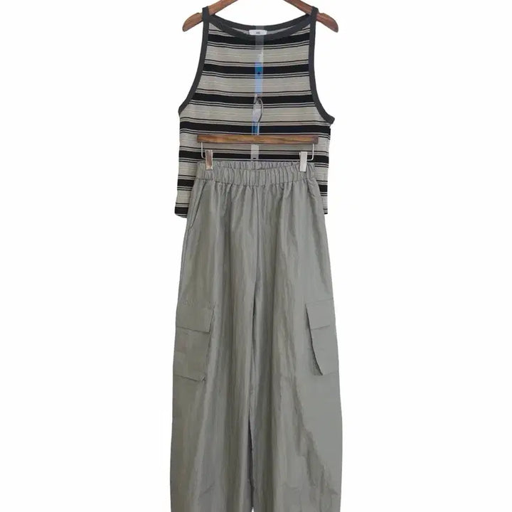 [BUNJANG] Washed Two-Way Wide-Leg Pants / 교신안함)카키그레이 와샤 투웨이 팬츠