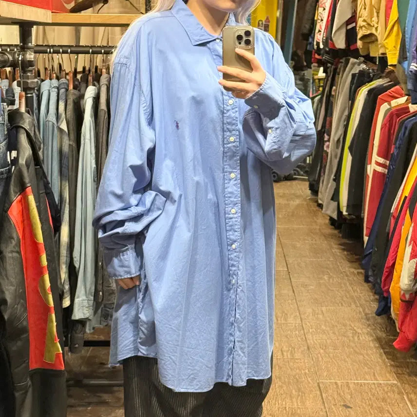 [BUNJANG] Polo Ralph Lauren Long Sleeve Shirt Sky Blue / [HI] 폴로 랄프로렌 긴팔셔츠 스카이블루