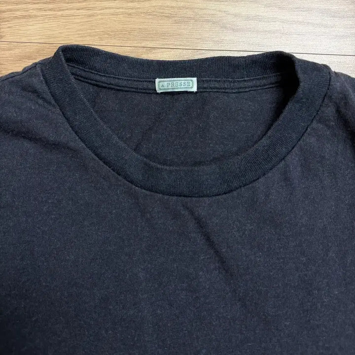[BUNJANG] a.presse Cotton Cashmere Blend Short Sleeve T-Shirt Charcoal / 아프레쎄 a.presse 코튼 캐시미어 혼방 반팔티셔츠 3사