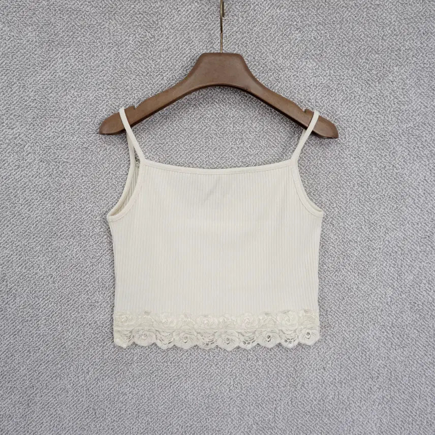 [BUNJANG] OEL 22SS Ribbed Knit Crop Sleeveless Top (Ivory) / 오엘 22SS 크롭 슬리브리스 골지 니트 탑 44-55size