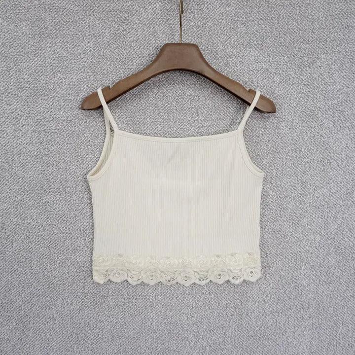[BUNJANG] OEL 22SS Ribbed Knit Crop Sleeveless Top (Ivory) / 오엘 22SS 크롭 슬리브리스 골지 니트 탑 44-55size