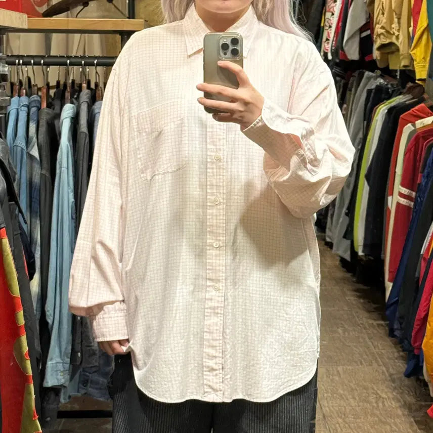 [BUNJANG] Polo Ralph Lauren Long Sleeve Check Shirt Pink White / [HI] 폴로 랄프로렌 긴팔셔츠 체크 핑크화이트