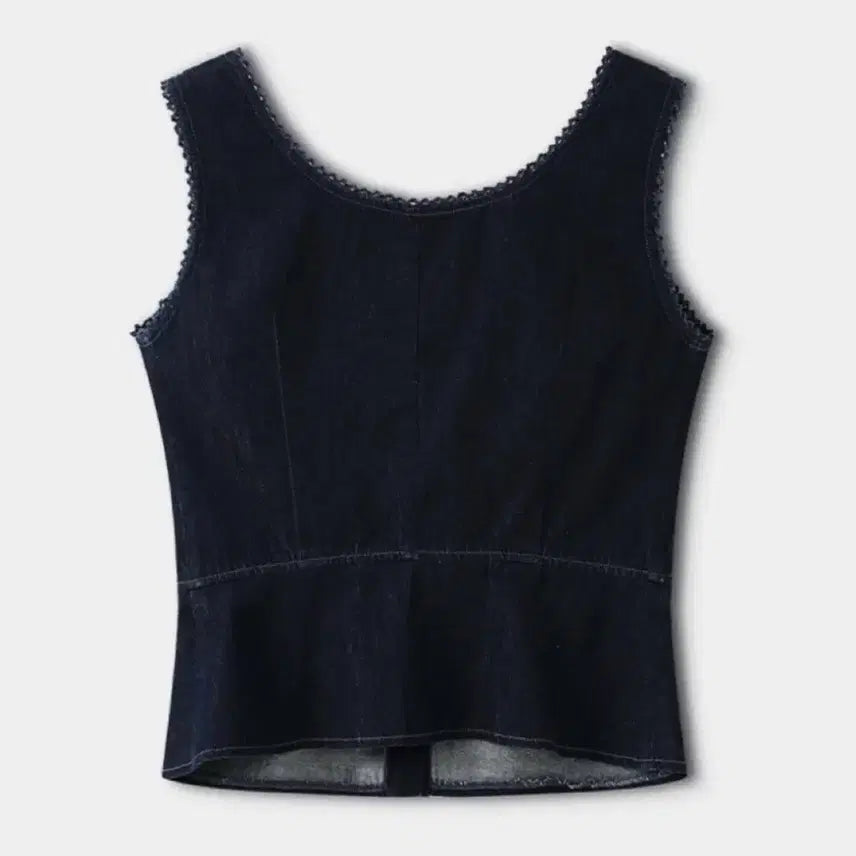 [BUNJANG] Renina ATHENA Round Neck Denim Vest Indigo Blue / 르니나 데님 베스트 스몰 (혜리, 정소민, 한지현 착용)