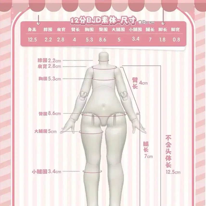 [BUNJANG] BJD Doll Clothes 1/12 Scale / 구체관절인형 BJD 1/12 의상+바디 세트