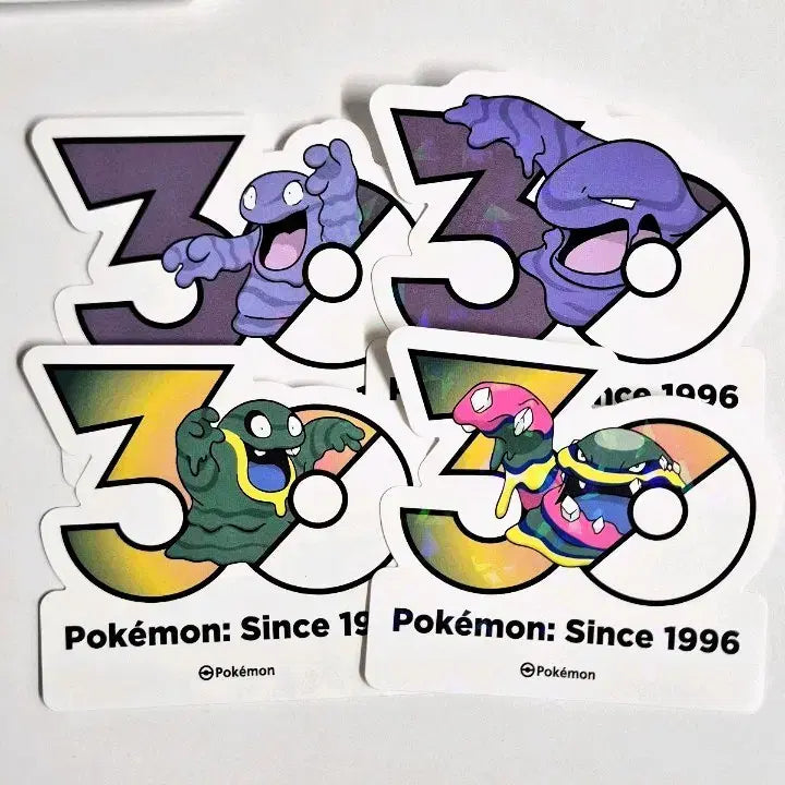 [BUNJANG] Pokemon 30th Anniversary Logo Sticker (Jaljigi/Jilppeogi/Alola) / [판매/교환] 포켓몬 30주년 로고 스티커 질퍽이 질뻐기 알로라