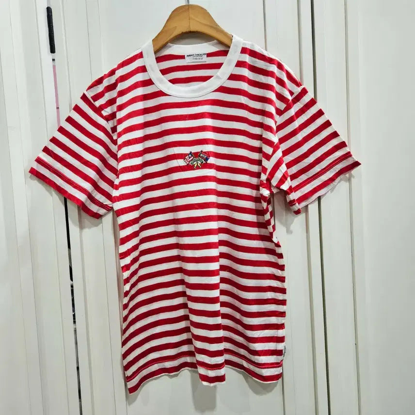 [BUNJANG] Disney Mickey Mouse Striped Short-Sleeve T-Shirt - Size 150 / 150 미키하우스 스트라이프 반팔 티셔츠