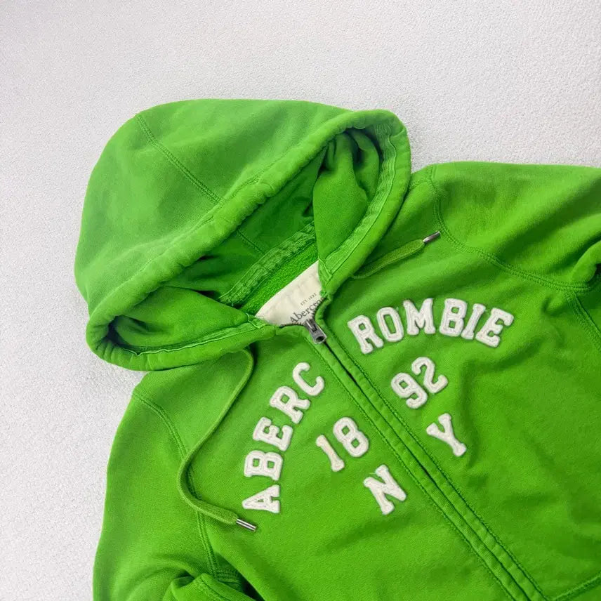[BUNJANG] Abercrombie &amp; Fitch New York Vintage Green Full Zip Hoodie / 아베크롬비 뉴욕 후드집업 빈티지 그린