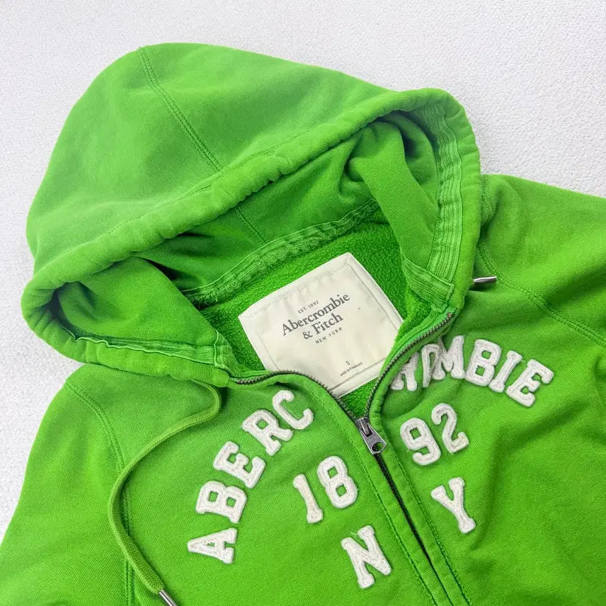 [BUNJANG] Abercrombie &amp; Fitch New York Vintage Green Full Zip Hoodie / 아베크롬비 뉴욕 후드집업 빈티지 그린