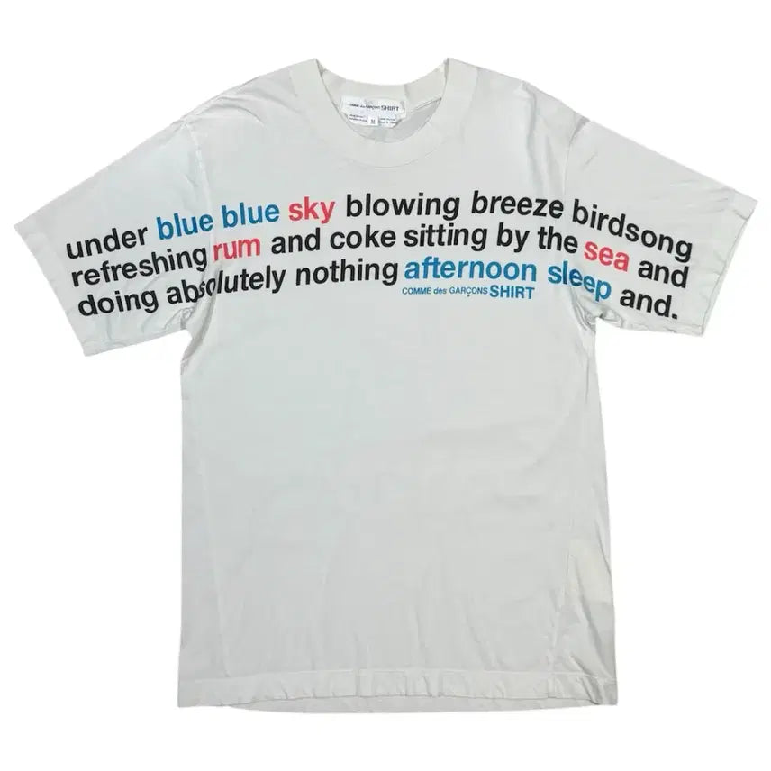 [BUNJANG] Comme des Garçons Archive "Blue Sky Napping" Short Sleeve T-Shirt / 꼼데가르송 아카이브 푸른 하늘 바다 옆 낮잠 자기 반팔 티셔츠