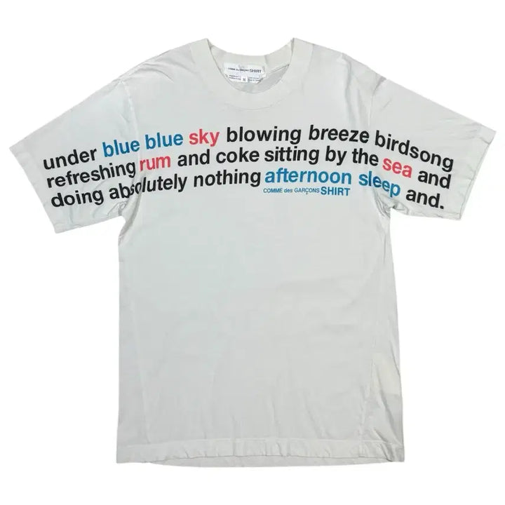 [BUNJANG] Comme des Garçons Archive "Blue Sky Napping" Short Sleeve T-Shirt / 꼼데가르송 아카이브 푸른 하늘 바다 옆 낮잠 자기 반팔 티셔츠