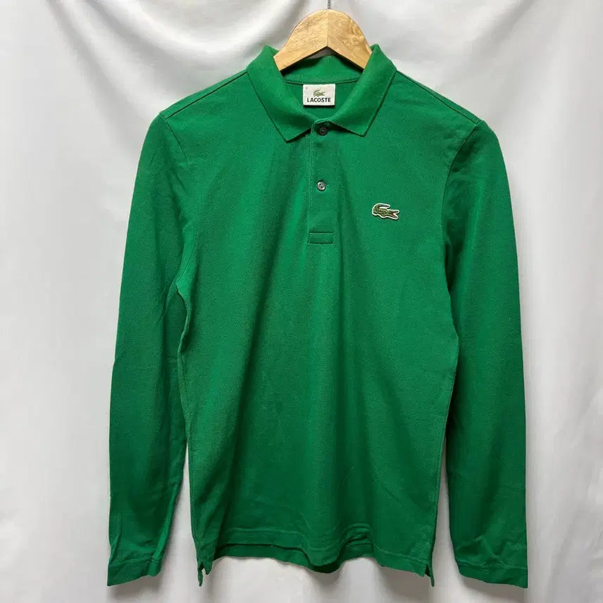 [BUNJANG] Lacoste Green Long Sleeve Polo Shirt / [정품/100] 라코스테 초록 그린 카라티 긴팔셔츠