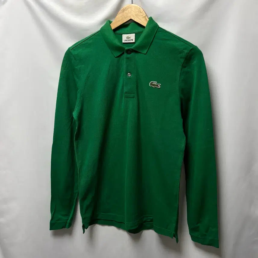 [BUNJANG] Lacoste Green Long Sleeve Polo Shirt / [정품/100] 라코스테 초록 그린 카라티 긴팔셔츠