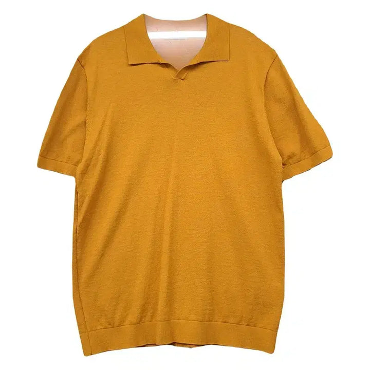 [BUNJANG] Project M Yellow Knit Short Sleeve Polo Shirt / 프로젝트 엠 옐로우 니트 반팔 카라티 95