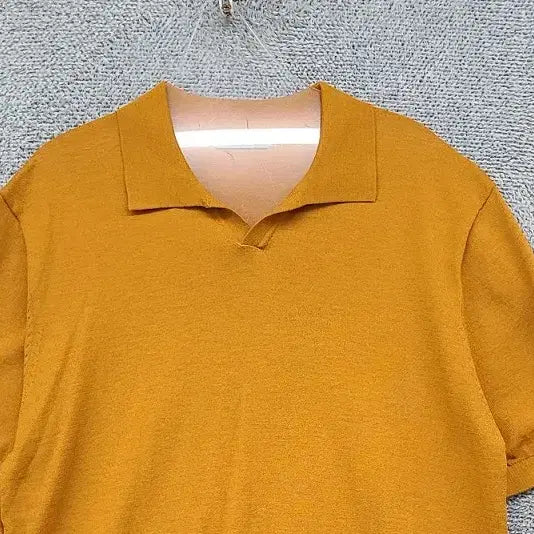 [BUNJANG] Project M Yellow Knit Short Sleeve Polo Shirt / 프로젝트 엠 옐로우 니트 반팔 카라티 95