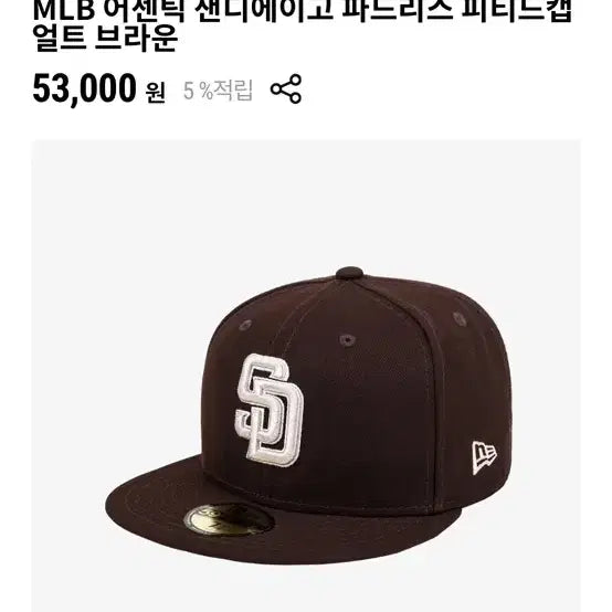 [BUNJANG] New Era Authentic San Diego Padres Fitted Cap / 뉴에라 어센틱 브라운