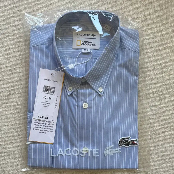 [BUNJANG] Lacoste x National Geographic Striped Shirt / 새상품) 라코스테 X 내셔널지오그래픽 스트라이프 셔츠