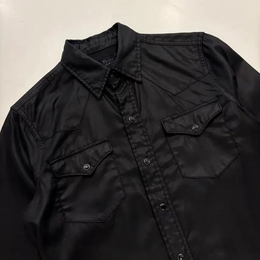 [BUNJANG] Polo Ralph Lauren Lyocell Two-Pocket Western Black Shirt / [S] 폴로 랄프로렌 리오셀 투포켓 웨스턴 블랙 셔츠
