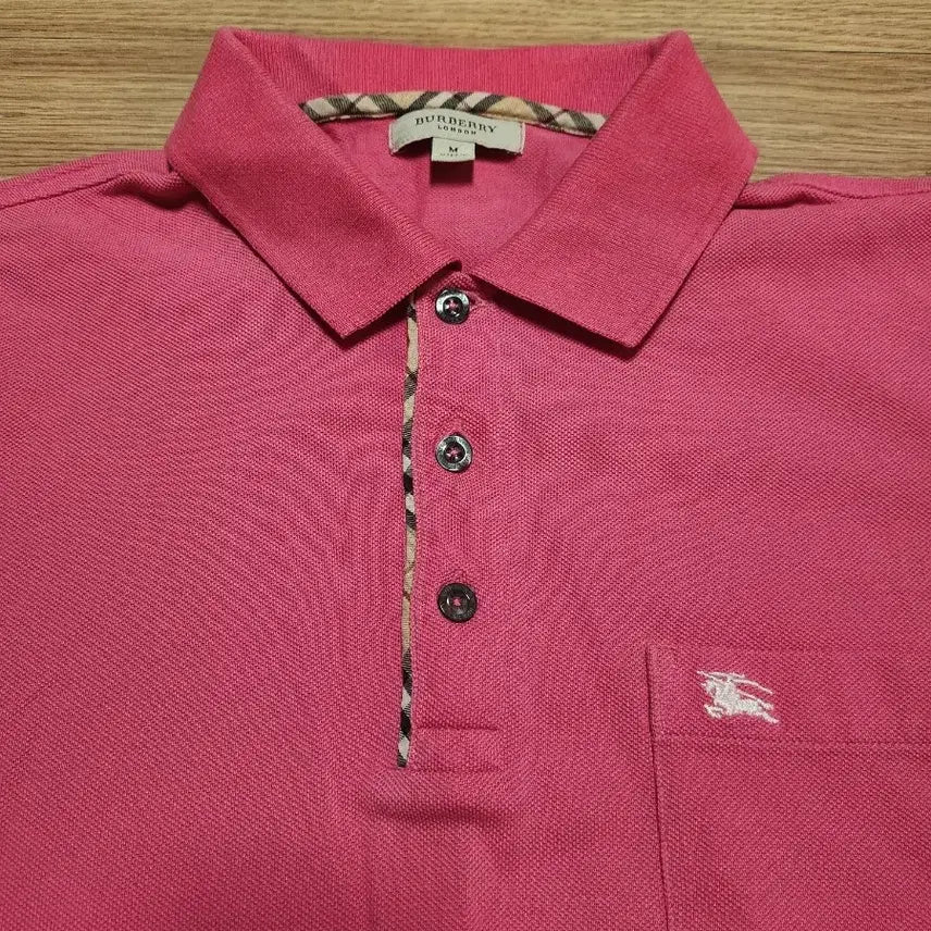 [BUNJANG] Burberry Pink Short Sleeve Polo Shirt / 버버리 핑크 반팔 카라티 폴로티