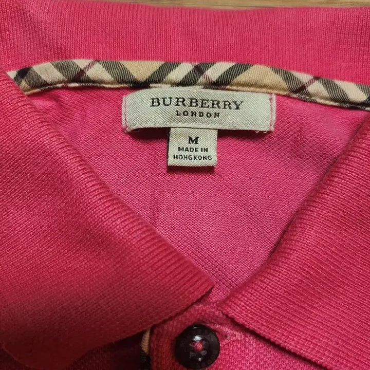 [BUNJANG] Burberry Pink Short Sleeve Polo Shirt / 버버리 핑크 반팔 카라티 폴로티