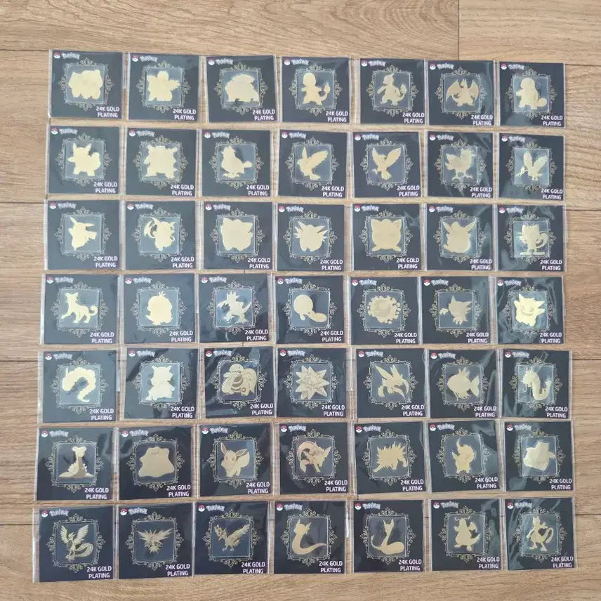 [BUNJANG] Pokemon Stick Seal Gold Plating 49 Types (No Mew) / 포켓몬 띠부씰 24k 금박 골드 플레이팅 49종(뮤 없음)