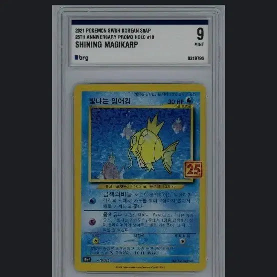 [BUNJANG] Gyarados 25th Anniversary Graded Card / 25주년 잉어킹카드  brg9 팝니다  등급받은 사진 첨부