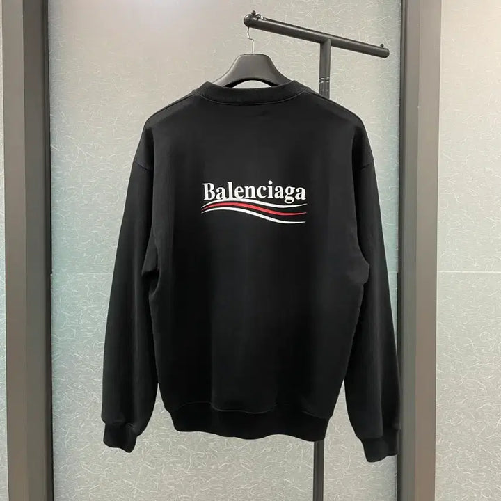 [BUNJANG] Balenciaga Political Wave Logo Sweatshirt Black L / [새상품급/L] 발렌시아가 폴리티컬 웨이브로고 맨투맨