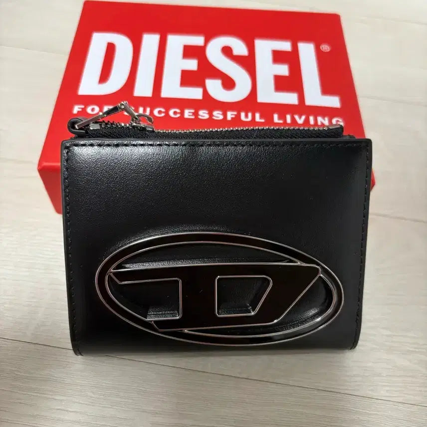 [BUNJANG] Diesel 1DR Bi-Fold Zipper 2 Wallet Black / 디젤 1DR 바이폴더 지퍼 2 지갑 블랙 새상품